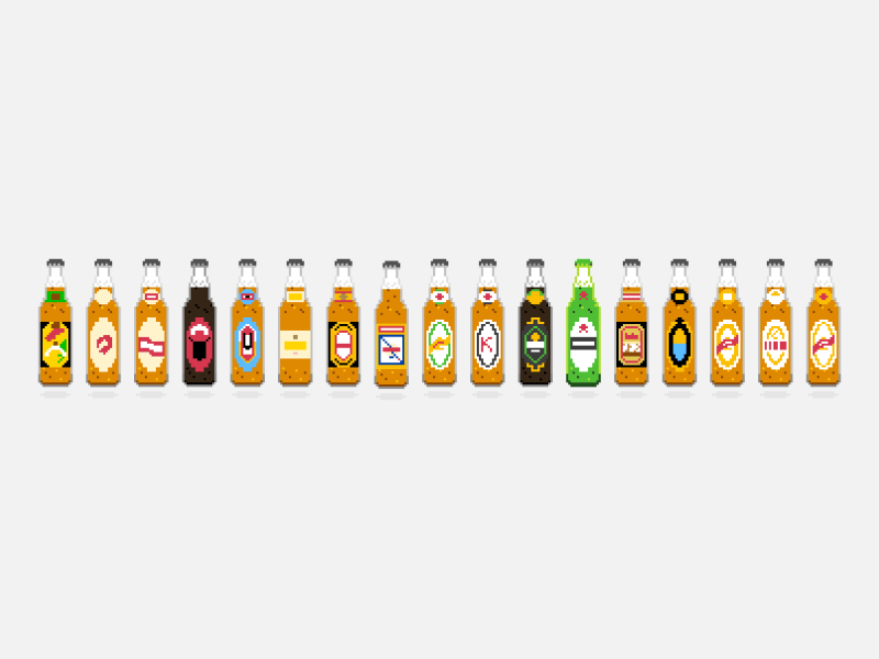 pixel beers from brazil bottle brazil 8bit illustration pixel beer