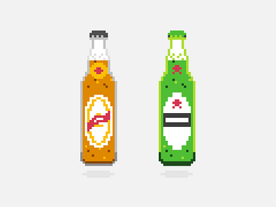 pixel beers from brazil 8bit beer bottle brazil illustration pixel