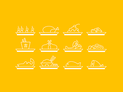 Food Icons fish food icon meat pasta