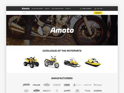 Amoto web design flat landing minimal moto ui ux web website yellow