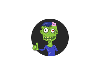 Frankenstein's monster character dark design fear illustration monster sticker thumbs tipsy up