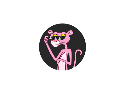 Pink Panther character design illustration panther pink smile sticker thumbs
