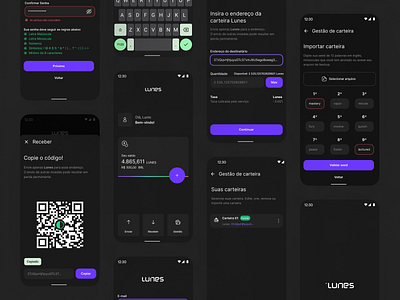 App Wallet Crypto - Lunes Wallet app crypto design mobile ui ux wallet web3