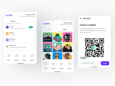 Wallet Crypto and NFTs - Lunes Wallet Lite (Extension Browser) app crypto design extension mobile moblile nft ui ux wallet