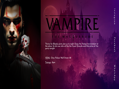 Vampire Party Invitation UI Design design graphic design illustration ui ux