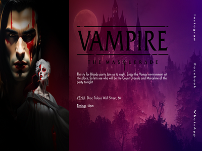 Vampire Party Invitation UI Design