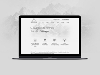 Triangle web-site design flat icon light minimal site ui ux web website white