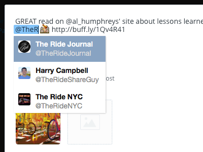 Buffer Twitter Handle Suggestions autocomplete buffer concept twitter ui ux