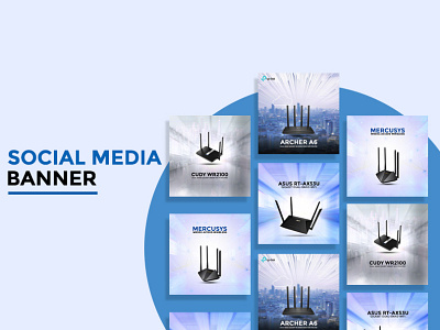 Social Media Banner Design banner branding graphic design marketing router social media