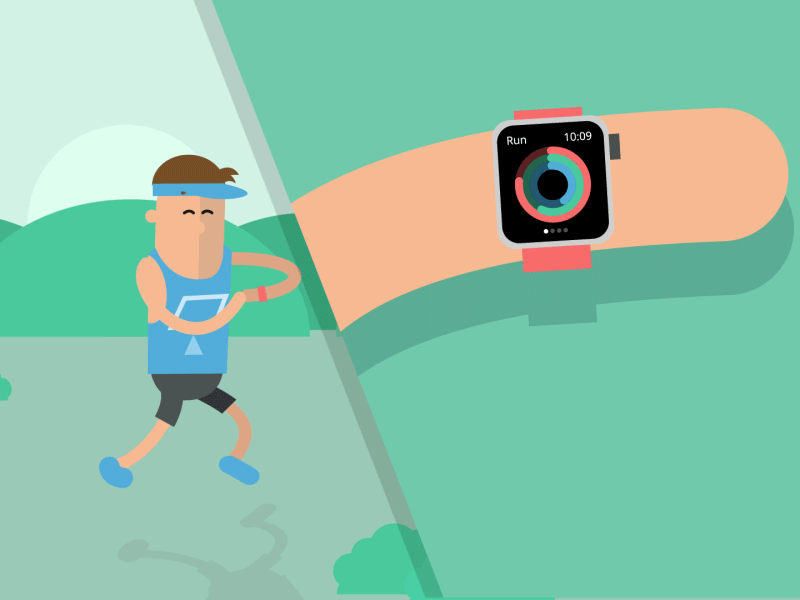 Apple Watch run {gif} ae after effects animation apple watch character gif illustration loop runner