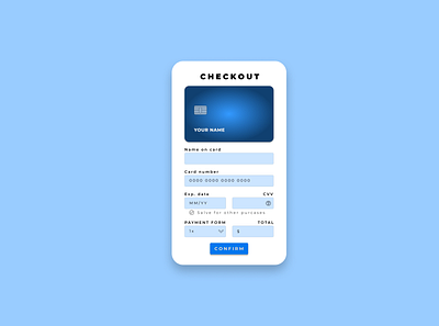 #DailyUi #002 - Credit Card Checkout 002 app checkout credit card daily ui challenge dailyui design figma graphic design ui