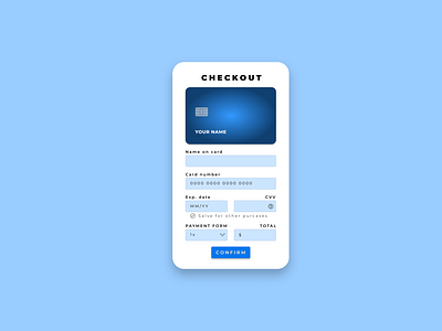 #DailyUi #002 - Credit Card Checkout