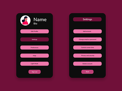 #DailyUI #007 - Settings 007 app daily ui challenge dailyui design figma graphic design profile settings social media ui