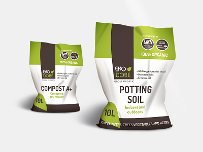 Package & Logo Design for EkoDobe clean compost design green logo logotype modern package packaging plastic potting soil