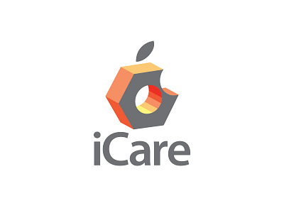 Logo Design for iCare apple bite care design grey iphone logo logotype orange repair service tehnical