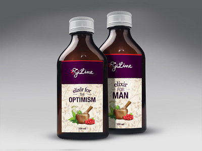 Logo and packaging design 3d bottle elixir food health logo logotype package packaging syrup visual