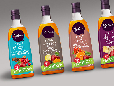 Syrup Packaging Design bottle package colorful playful package fruit drink package juice packaging syrup packaging design