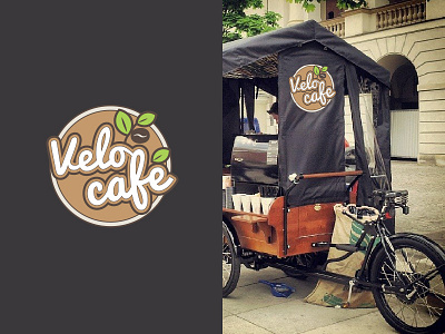 Velo Cafe Logo bike coffe logo coffee place logotype drinks logo food logo street food logo velo cafe logo