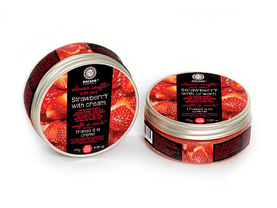 Shower Shuffle Packaging Design bath products beauty packaging package design packaging design shower shuffle packaging design strawberry cream strawberry packaging