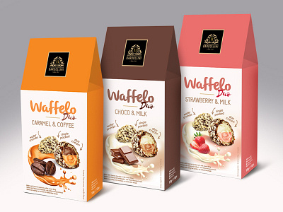 Waffello Package Design chocolate coffee food package packaging packaging design strawbery sweets