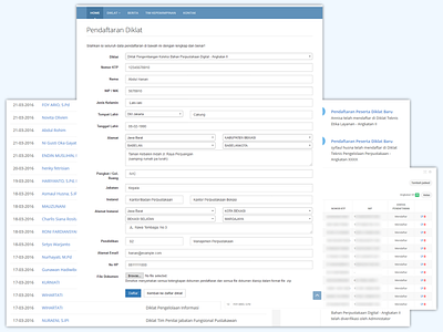 Training Course Registration admin page app course online registration registration form