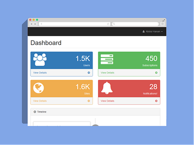 Dashboard Summary Statistics dashboard statistics web app