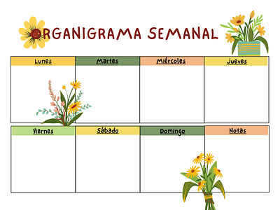 Organigrama Semanal art chart graphic design organization week