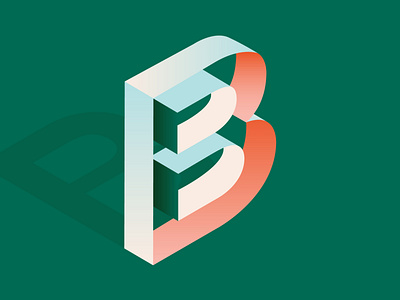 Day 02 – 36 Days of Type 2020 36 days of type 36daysoftype 36daysoftype07 b isometric isometric design isometry letter b typography