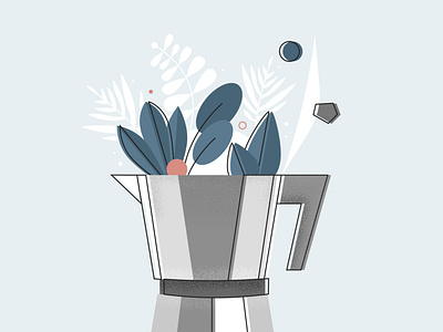 Cafetera cafetera coffee espresso illustration illustrator percolator plant succulents
