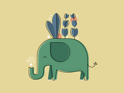 E is for Elephant animals illustrated elephant flat design flat illustration iconography illustration texture