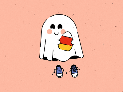 Spooky Cute candycorn cute design flat design flat illustration ghost halloween illustration sneakers texture trickortreat