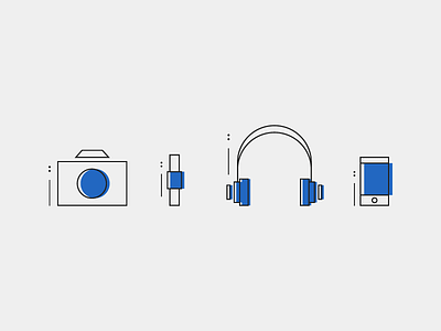 Millennial Tech Icons camera headphones icon set iconography icons illustration iphone millennial smartphone smartwatch tech technology