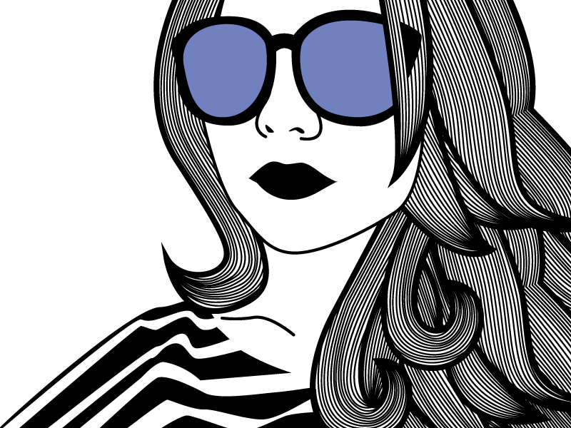 Line Illustration sun glasses glasses self-portrait girl woman illustration lines