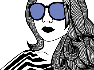Line Illustration girl glasses illustration lines self portrait sun glasses woman