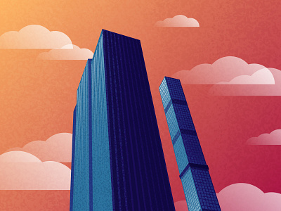 Looking Up in NYC - 1 buildings design flat design illustration nyc texture vector