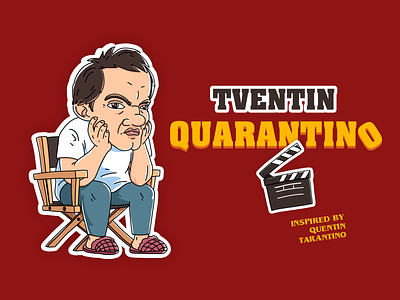 Quarantino art cartoon character concept design draw funny illustration vector