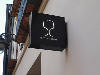 52 wine store art branding facade graphic design handdrawn logo logotype outdoor sign store logo