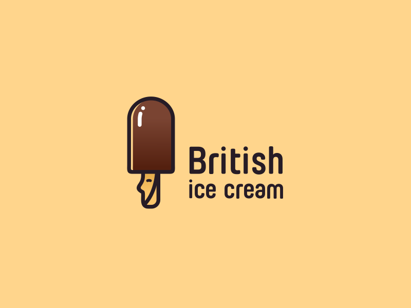 British Ice Cream concept icecream flat vector british art minimal design logotype logo