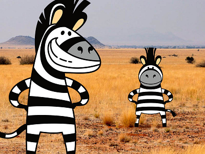 Zebrah! art cartoon character design funny illustration savannah zebra