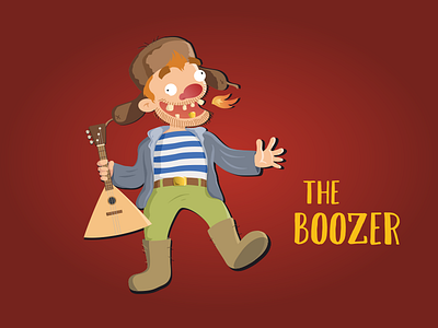 Boozer character comedy design flat funny illustration poster russia show vector