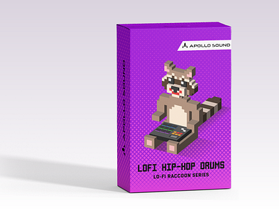 Racoon samples art cartoon character concept design digital drum samples illustration isometric minimalism music package vector