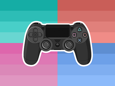 Gamepad 1 art concept design device draw flat gamepad icon illustration joystick minimalism model playstation sign sony vector