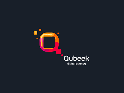 Qubeek branding business design digital geometrical logo marketing minimalistic service typography vector