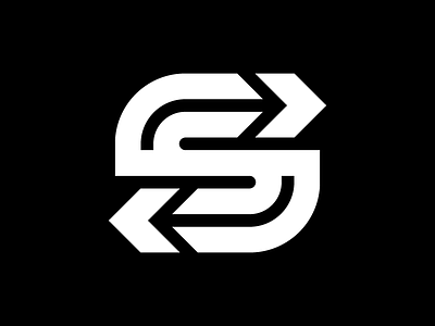 S arrow icon logo symbol thicklines