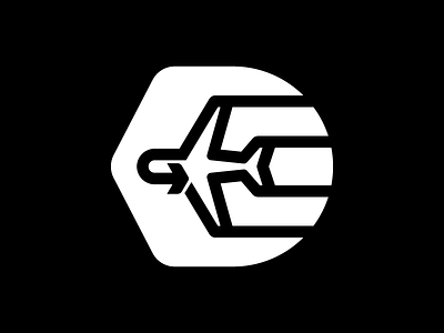 Departure airplane flight icon logo symbol thicklines