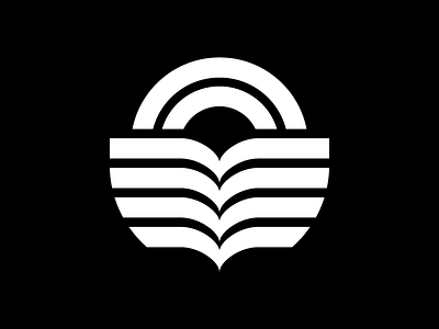 Sunrise field icon logo sun symbol thicklines