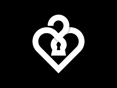Lockheart heart icon logo symbol thicklines