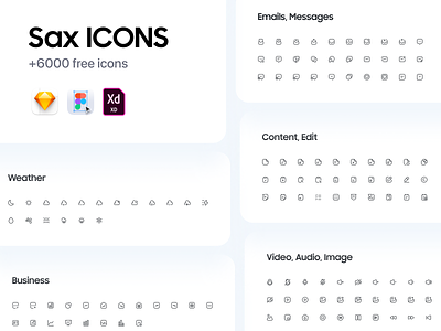 Sax +6000 Icons android app design graphic design icon icons illustration interface library pack ui vector