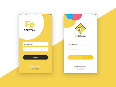 Fe Seketak sign in screen app in log screen sign sketch ui