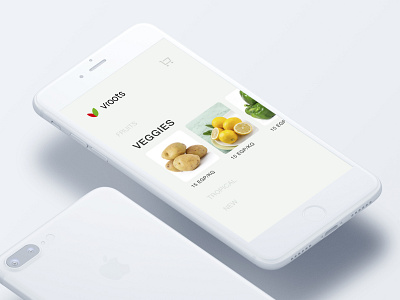 Vroots WIP app branding commerce design food interface ios list ui user